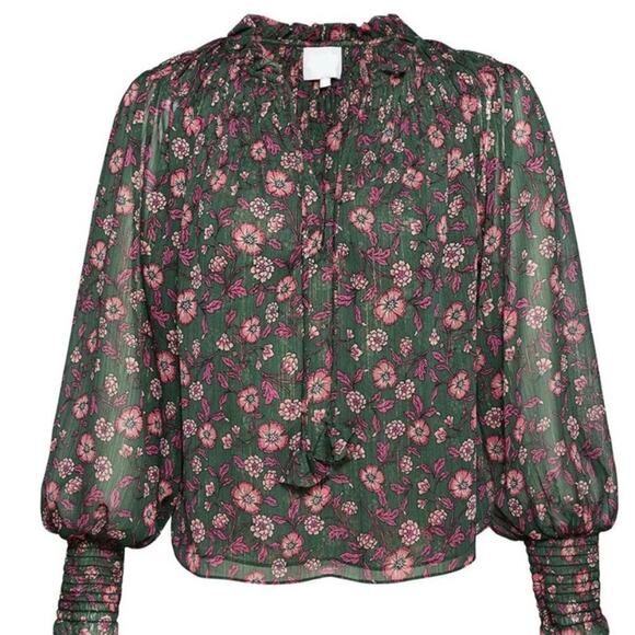 MISA Los Angeles Clio Top in Green Evergreen Bloom - Picture 10 of 10